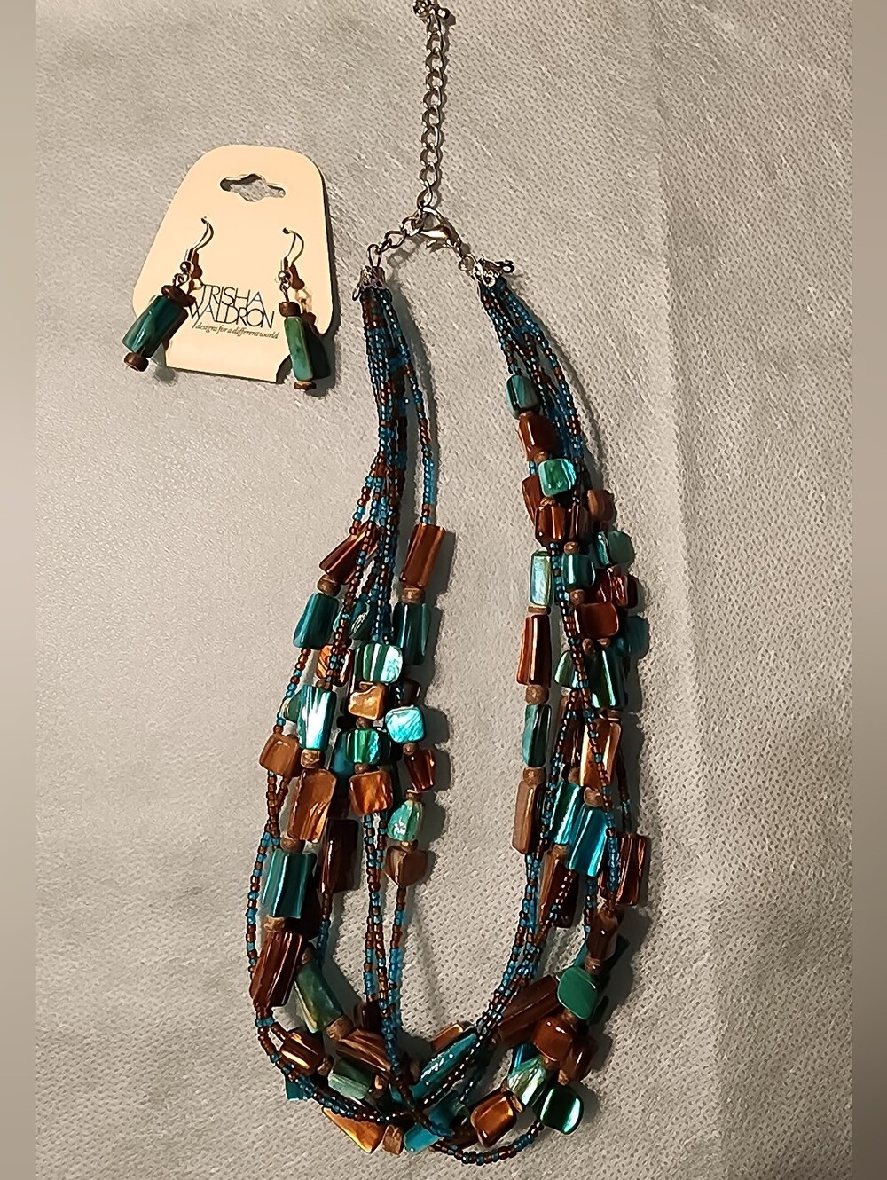 TRISHA WALDRON BEADED NECKLACE AND EARRING SET